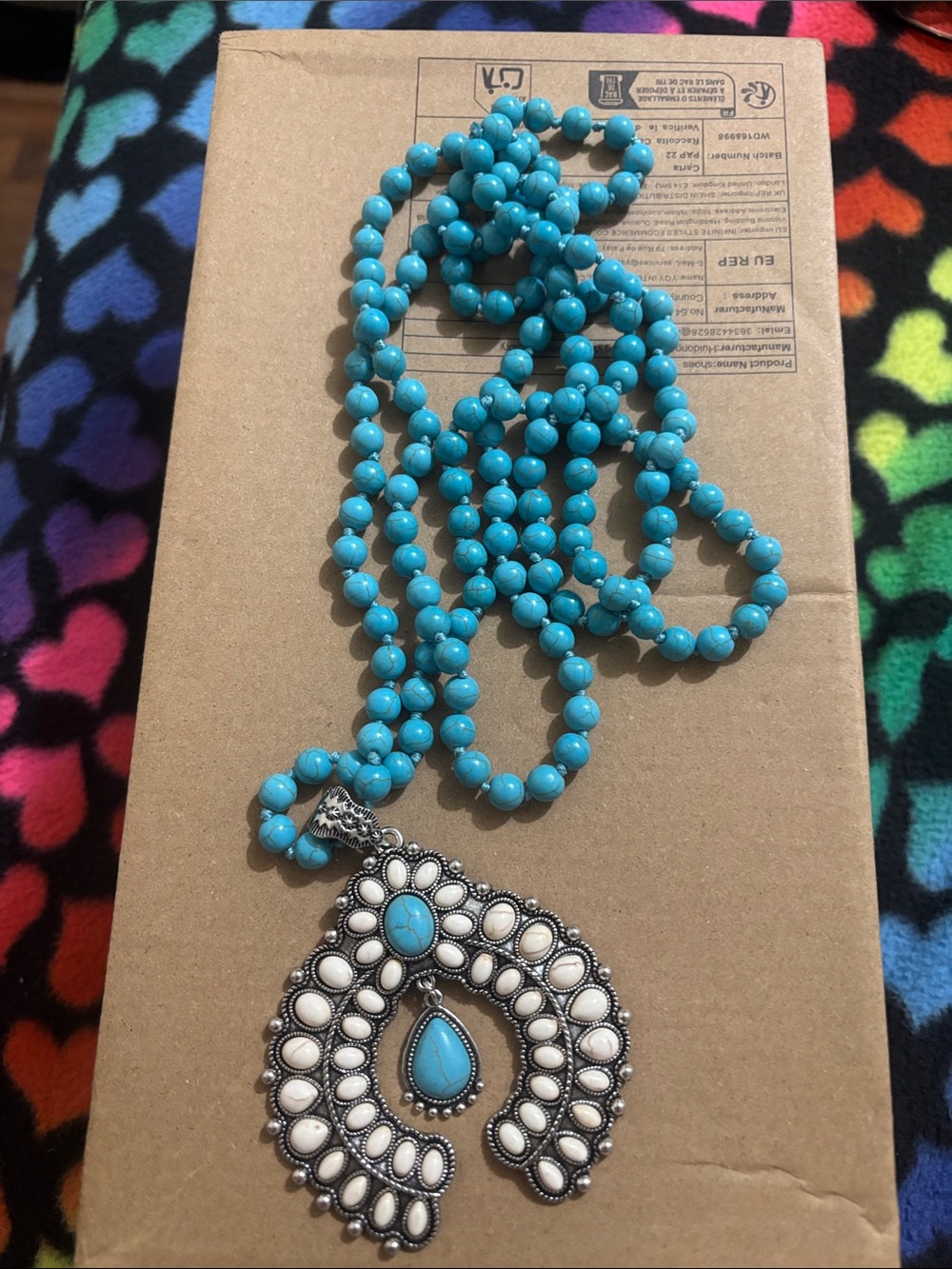 Turquoise Beaded Pendant Necklace